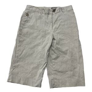 Kenar Capri Pants Women Size 8 Beige Linen Rayon Blend Mid Rise Minimalist